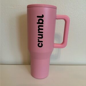 Crumbl Pink Travel Tumbler with Handle